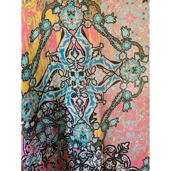 SAACHI Ruffle Printed Open Kimono Blue, Pink One Size - Picture 8 of 12